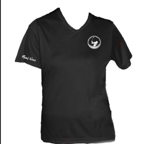 WOMENS BLACK PERFORMANCE TEE SHIRT