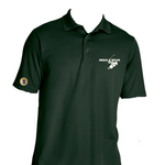 CLASSIC FOREST GREEN PERFORMANCE POLO LARGE W/ WHITE LOGO