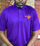 CLASSIC PERFORMANCE POLO  PURPLE  - ORANGE LOGO