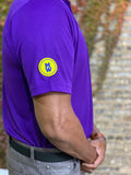 CLASSIC PERFORMANCE POLO  PURPLE  - ORANGE LOGO