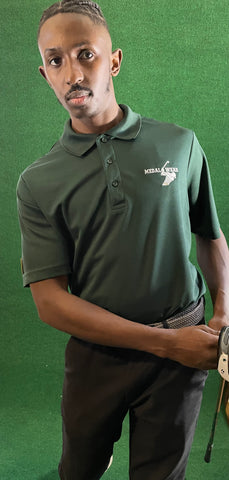 CLASSIC FOREST GREEN PERFORMANCE POLO LARGE W/ WHITE LOGO