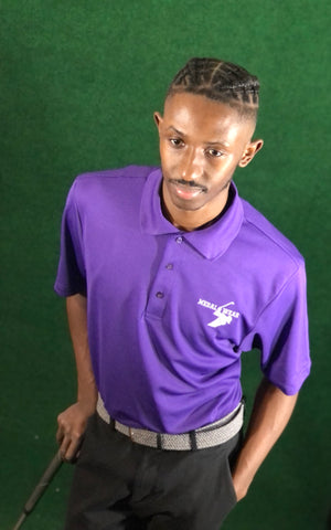 CLASSIC COLLECTION PURPLE PERFORMANCE POLO LARGE W/ WHITE LOGO