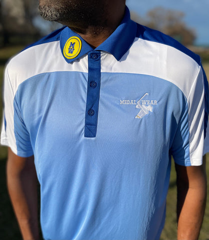 TOUR TRI COLOR BLUE PERFORMANCE POLO XL